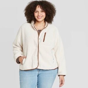 AvaViv High Neck Utility Sherpa Jacket